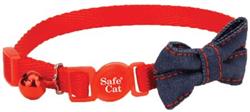 COASTAL Safe Cat Embellished Fashion Collar 3/8" x 8-12" Red